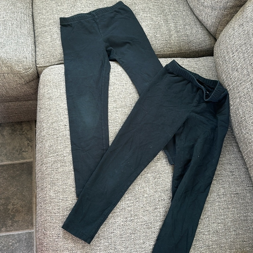 Circo Girls Black Leggings Lot of 2 Pairs Sizes 6/6X & 7/8